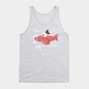 Kawaii Cute Dog Flying An Airplane Tank Top